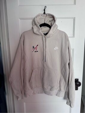 Nike Avalon Men’s or Unisex Cream Pullover Hoodie with Small Chest Logos
